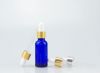 50ml blue glass bottle with 18-415 aluminium gold silver dropper